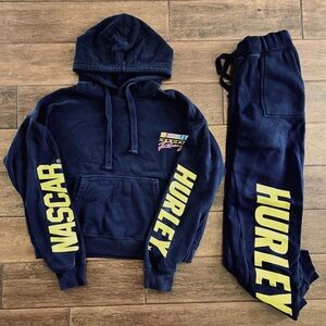 Hurley NASCAR hoodie jogger pants set black XS